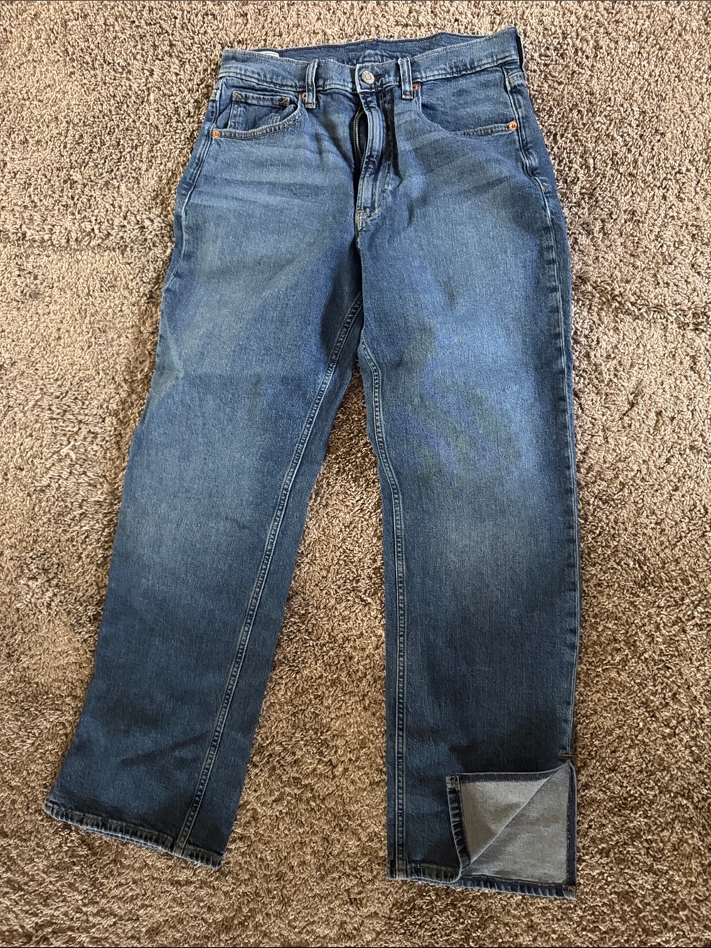 GAP ‘90s Loose High Rise jeans denim 29 29R 8 8R with split hem detail